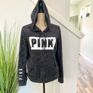 VS PINK logo zip up hoodie